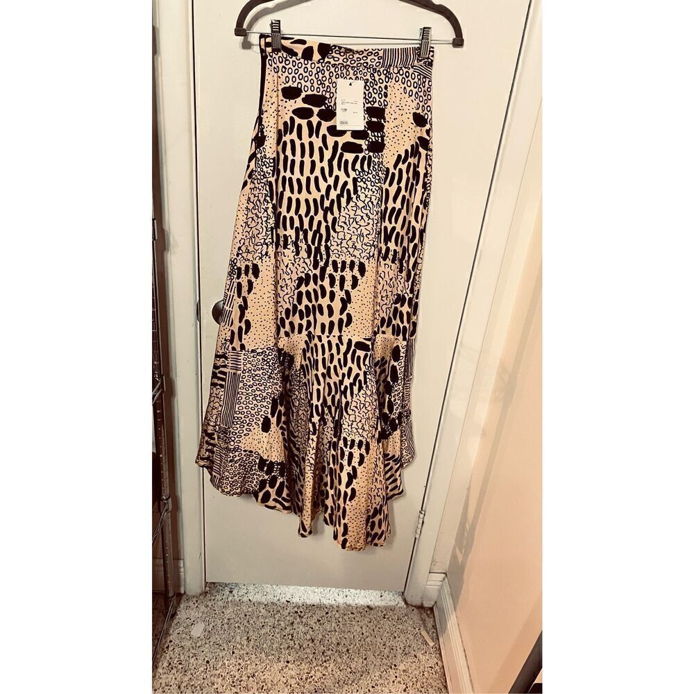 ASOS GRAPHIC HIGH HEM MAXI SKIRT WOMENS SIZE 2 NEW - Picture 5 of 10